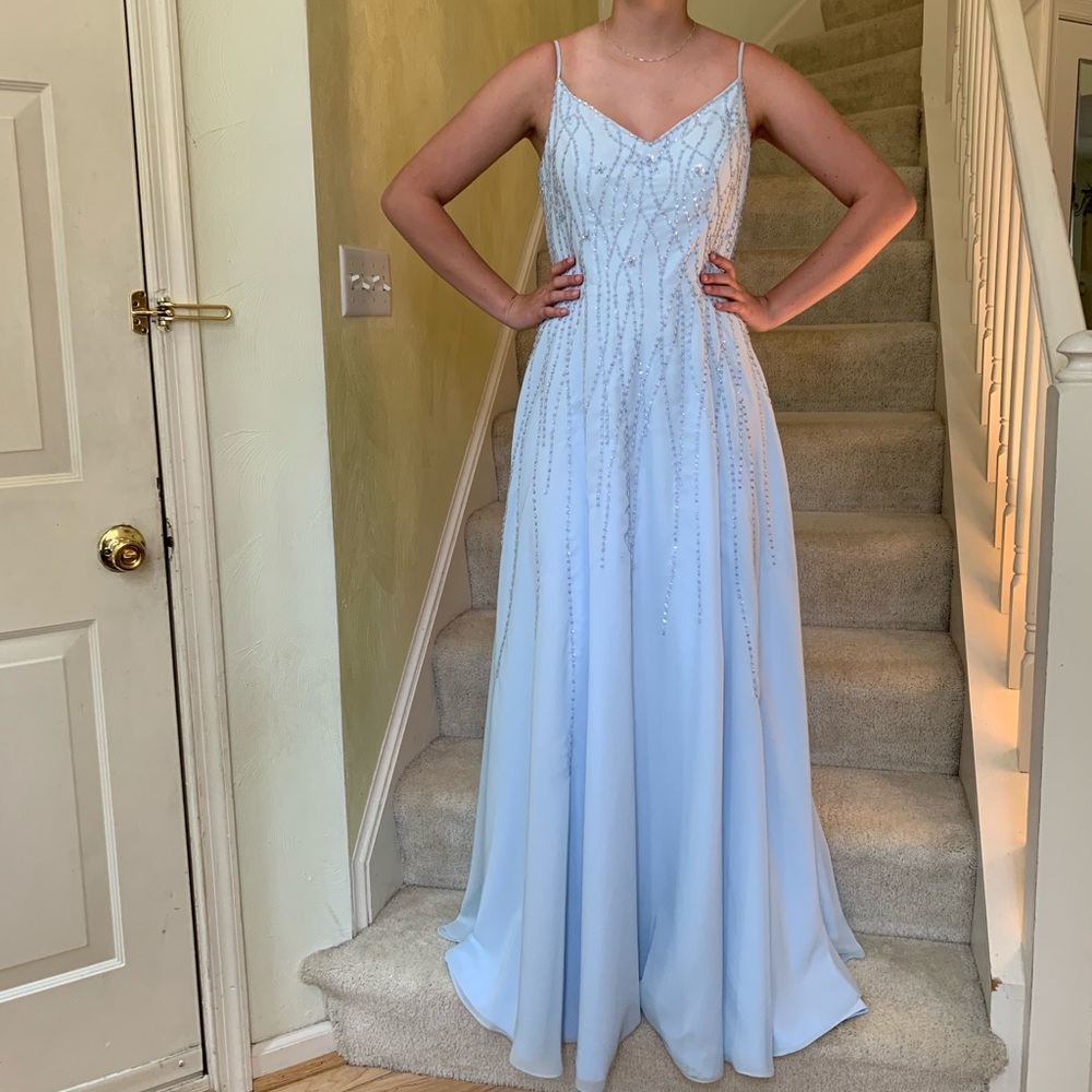 Long Light Blue Prom/ Formal Dress